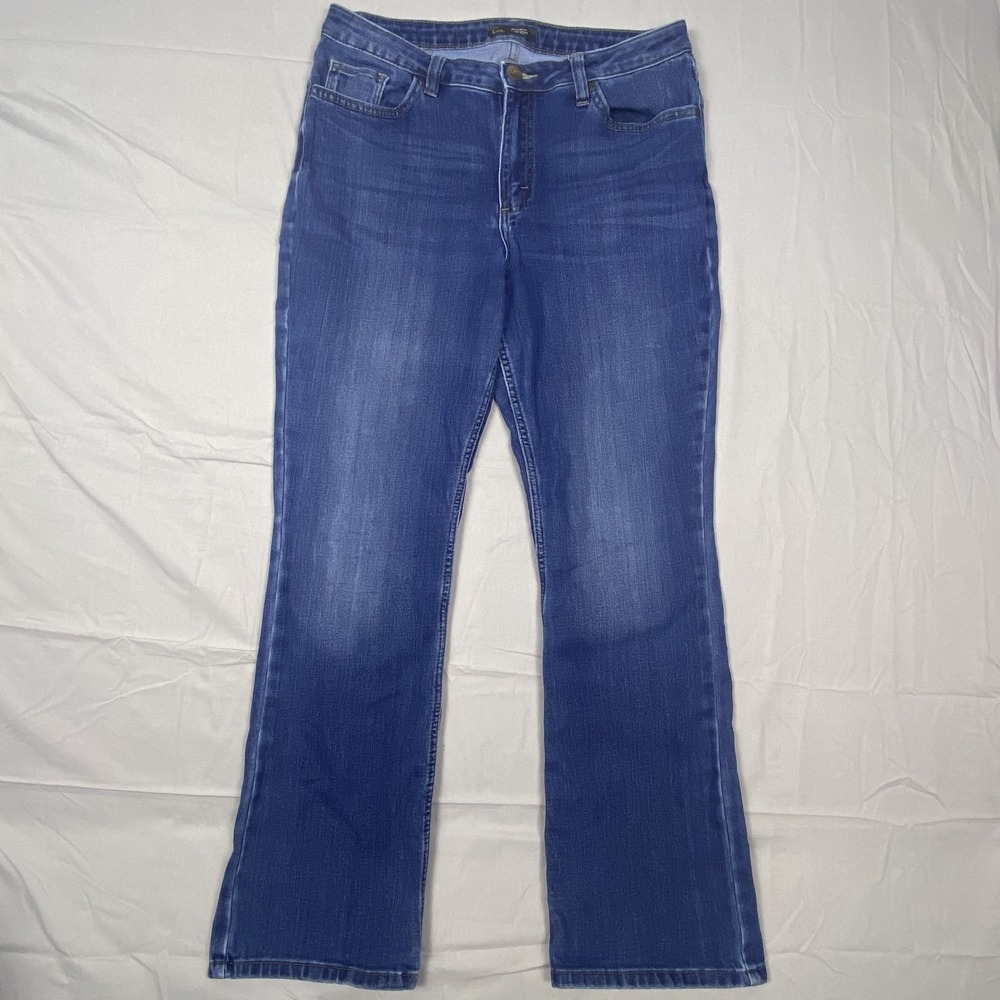 Lee Bootcut Jeans Womens 12 Blue Denim Cotton Regular Fit Mid Rise Medium‎ Wash